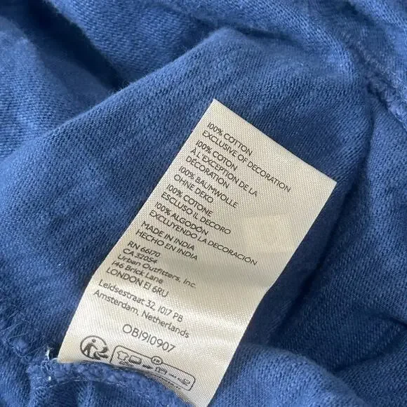 Free People Women's Bandit Blouse Top Blue Size S - Picture 9 of 9